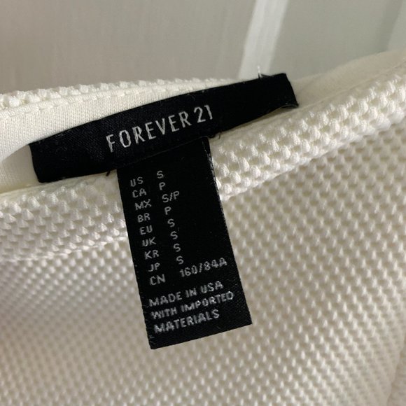 Forever 21 White Fluted Mini Skirt (small) - Picture 3 of 4